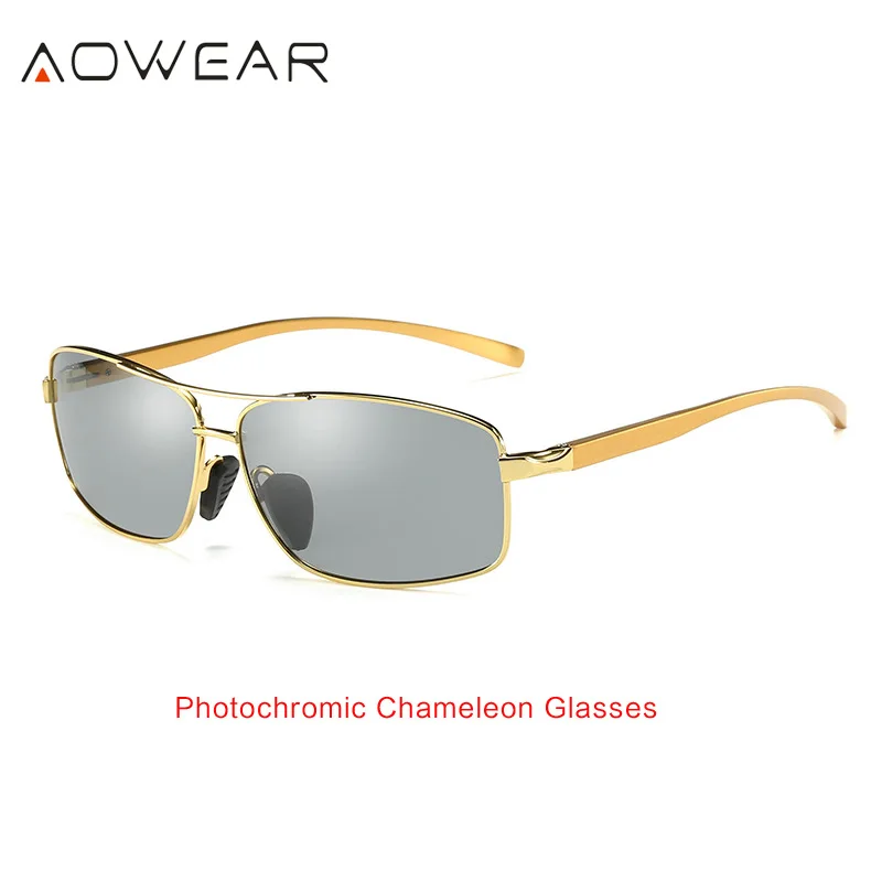 Новое поступление, AOWEAR, фотохромные, хамелеон, поляризационные солнцезащитные очки, мужские, брендовые, дизайнерские, меняющие цвет линзы, для вождения, gafas oculos de sol