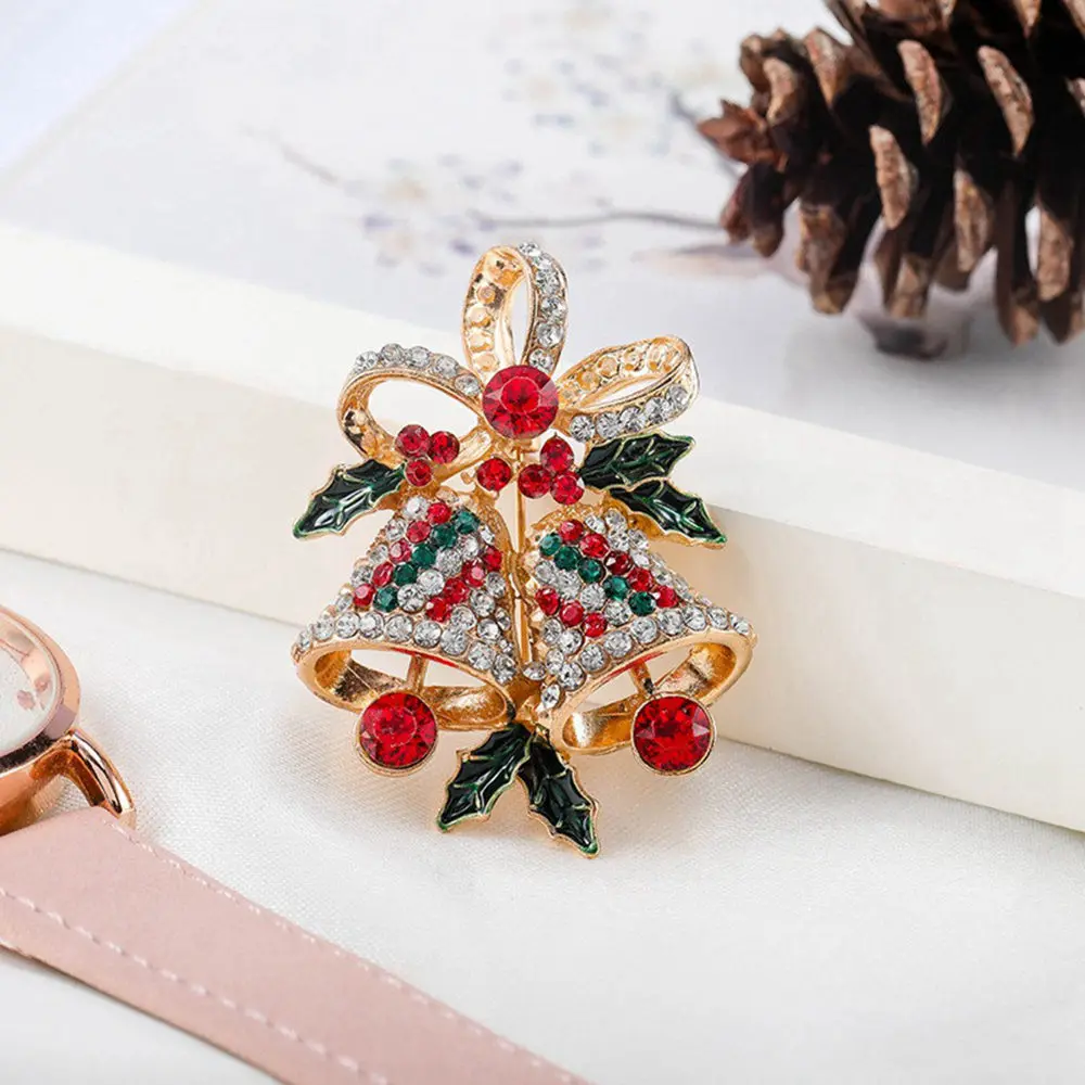 CH0019 Creative Gift Bowknot Christmas Gifts Pins Brooches For Women Small Bell Heart Rhinestone Brooch | Украшения и аксессуары