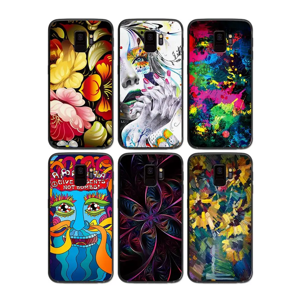 Подсолнечное масло живопись psychedelic губы для Samsung Galaxy A5 A6 A7 A8 A9 2017 2018 2019 Plus M10 M20 M30