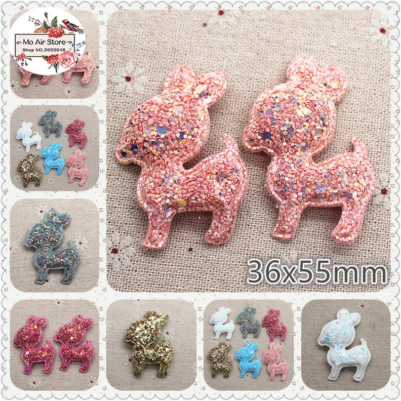 12 шт. нетканые блестящие нашивки в виде оленя|glitter felt applique|felt appliqueappliques for clothes |