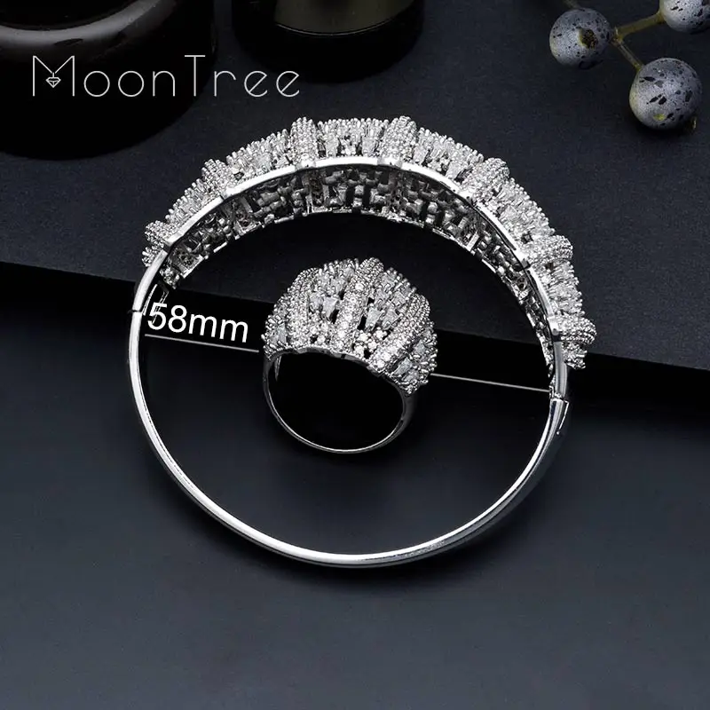 MoonTree бум цветы AAA кубический цирконий модный роскошный супер медь для женщин