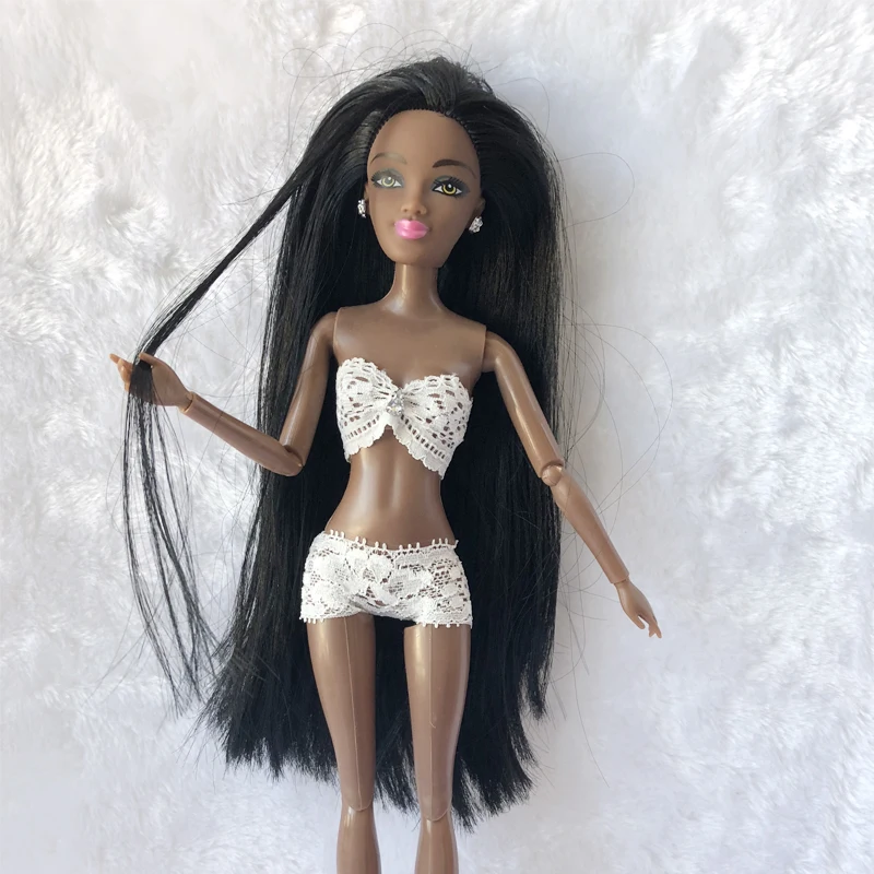 1/6 BJD 11 шарнирных 12 черных обнаженных кукол с волосами на голову и тканевой куклой