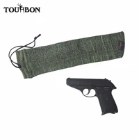 tourbon tactical silicone treated knit pistol gun sock gun handgun protector green polyester shooting 38 5cm
