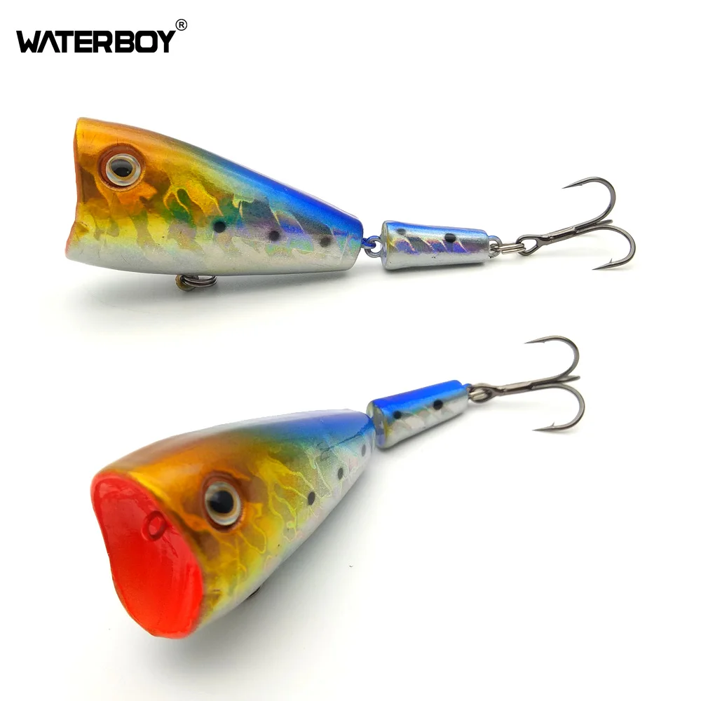WATERBOY TW Topwater Поппер для рыбалки наживка с каблуком 7 см 5 г привлекательный Popping