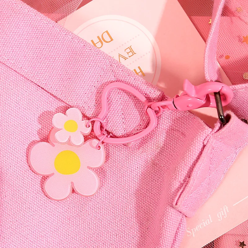 Japanese Cute Pink Girl's Lovely Keychains Acrylic Cherry Flowers Bow knot Hanging Bag Pendant Key Chains Keys Holder Gift 2019 |