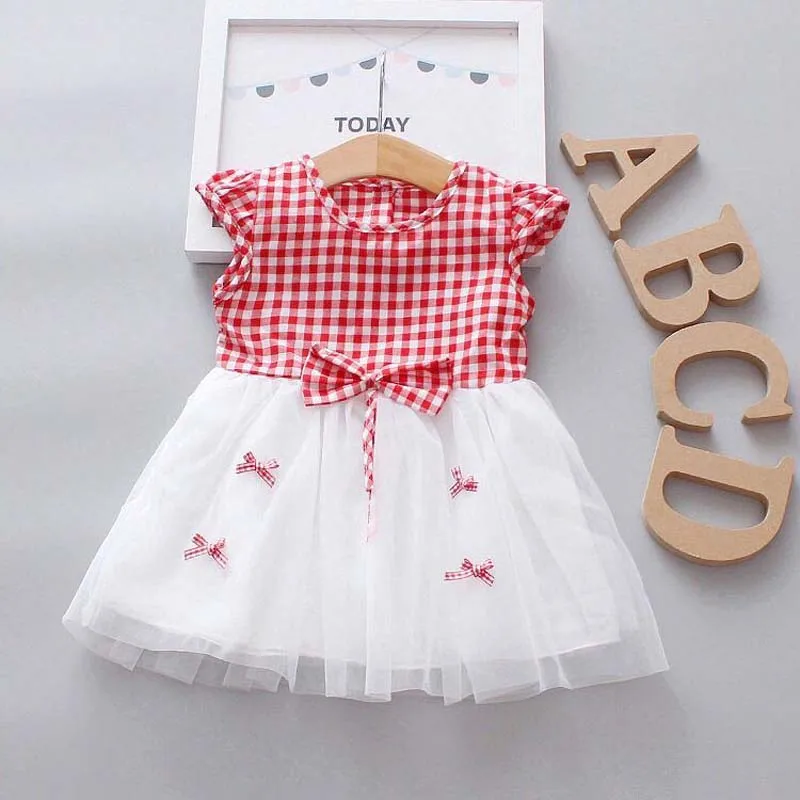 2019 Summer Tutu Baby Girl Dress Plaid Princess Dresses for Clothes Wedding Bow Party Girls | Детская одежда и обувь