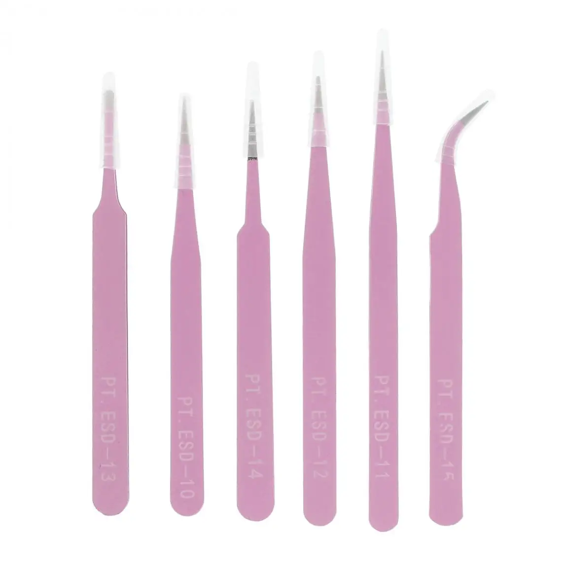 6pcs/lot Precision Tweezers Set 116mm-133mm Anti-Static Stainless Steel Tweezers for Craft, Jewelry, Electronics, Laboratory