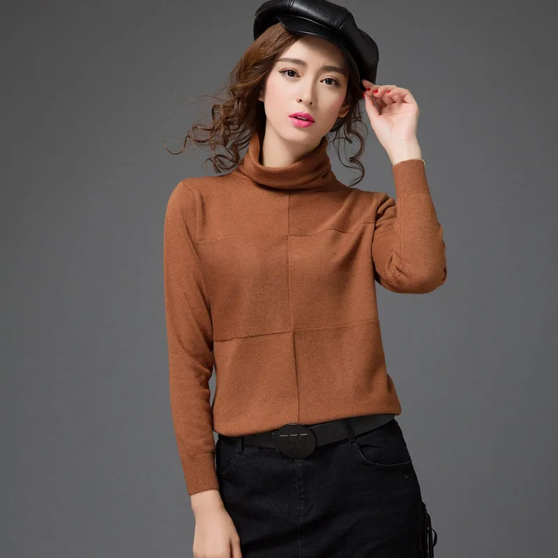 

2016 New Women Cashmere Sweater Women fashion Autumn and Winter Warm Turtleneck Sweater Women Pullover Free Shipping Y1208-66D