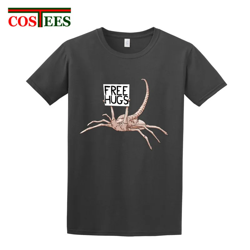 Мужская хлопковая футболка с надписью Alien Scorpion Beg Free Hugs натуральным топом Мадрид