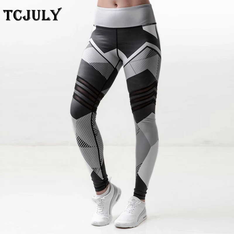 Женские обтягивающие леггинсы TCJULY для фитнеса с 3d цифровой печатью и