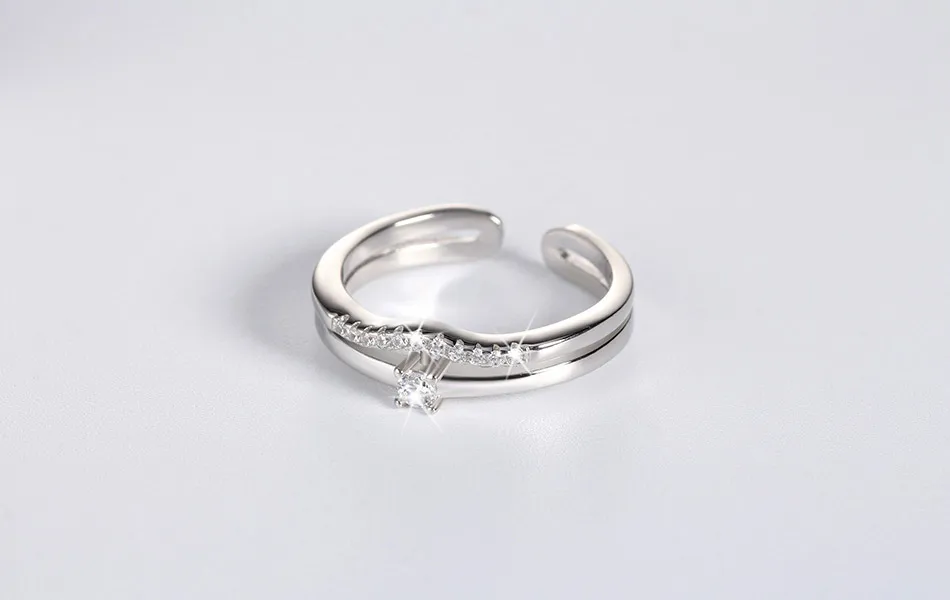 ORSA JEWELS Настоящее серебро, женские кольца, Роскошные AAA кубический цирконий, кольцо с изменяемым размером, Серебряное свадебное ювелирное изделие OSR19