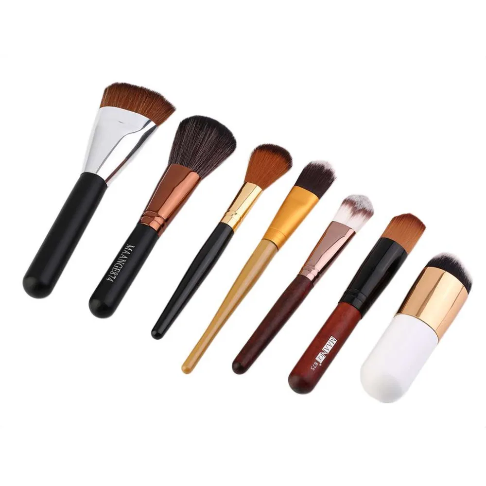 7Pcs brushes set Women Lady Flat Makeup Brushes Sets Kit Facial Beauty Cosmetic Foundation Blush Make up Brush Cosmetics Tools | Красота и