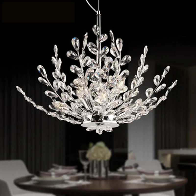 Modern Crystal LED Chandelier European Luxury Living Room Pendant Lamp Creative Tree Dining E14 Indoor Lights | Лампы и освещение