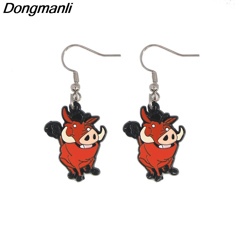 P3925 Dongmanli король льва Висячие серьги для женщин эмаль милые ювелирные изделия из Кореи Дети девушки