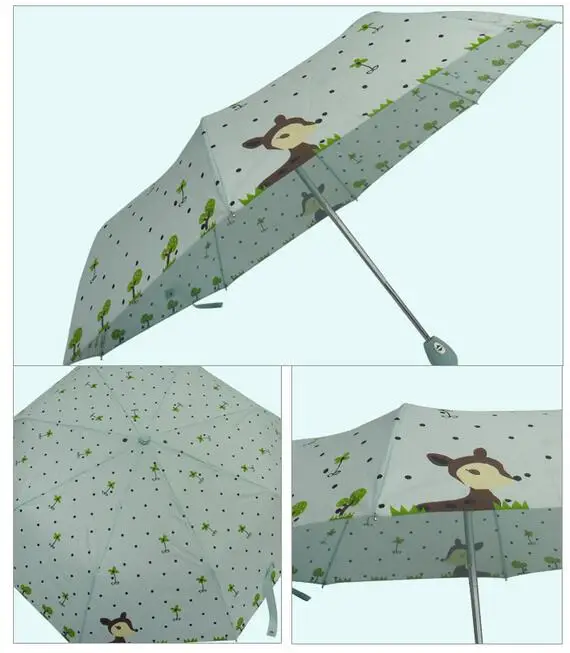 1 шт. Женский автоматический зонт Олень|umbrella rain women automatic|folding umbrella3 fold umbrella |