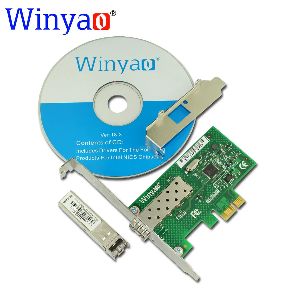 Winyao WYI210F PCI Express X1 1000 Мбит/с SFP LC (850nm) гигабитный Ethernet Lan волоконно Серверная сетевая