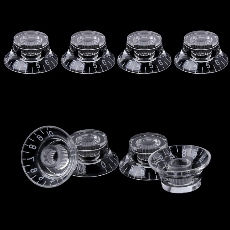 OOTDTY1pc Knob Button Bell Shape Guitar Tone Volume Control For LP Parts Transparent White | Спорт и развлечения