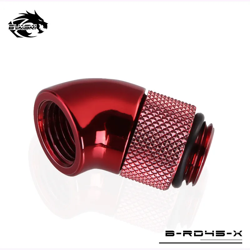 Red 45 Bykski Diamond 90 или 45 градусов вращающийся Локоть Женский-мужской вращающийся фитинг G1/4 для ПК водяного охлаждения - Цвет лезвия: Red 45