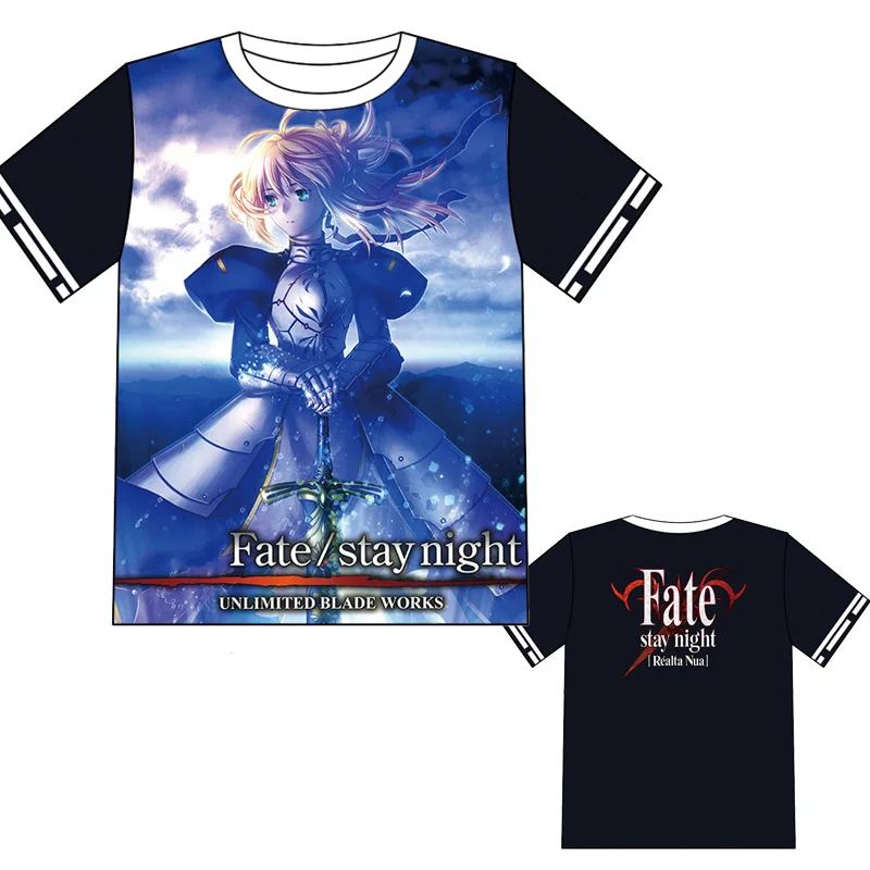 Аниме Fate Stay Night футболка для мужчин и женщин с коротким рукавом Arutoria Pendoragon