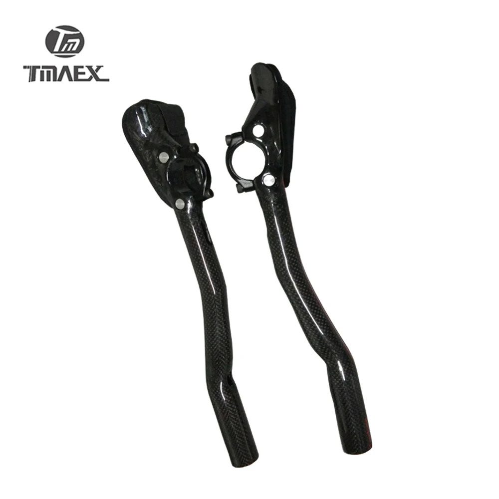 Фото Руль TMAEX-080 3K Silver, с карбоновыми наконечниками, для шоссейного велосипеда, вспомогательный, подлокотник, длина 340 мм №3