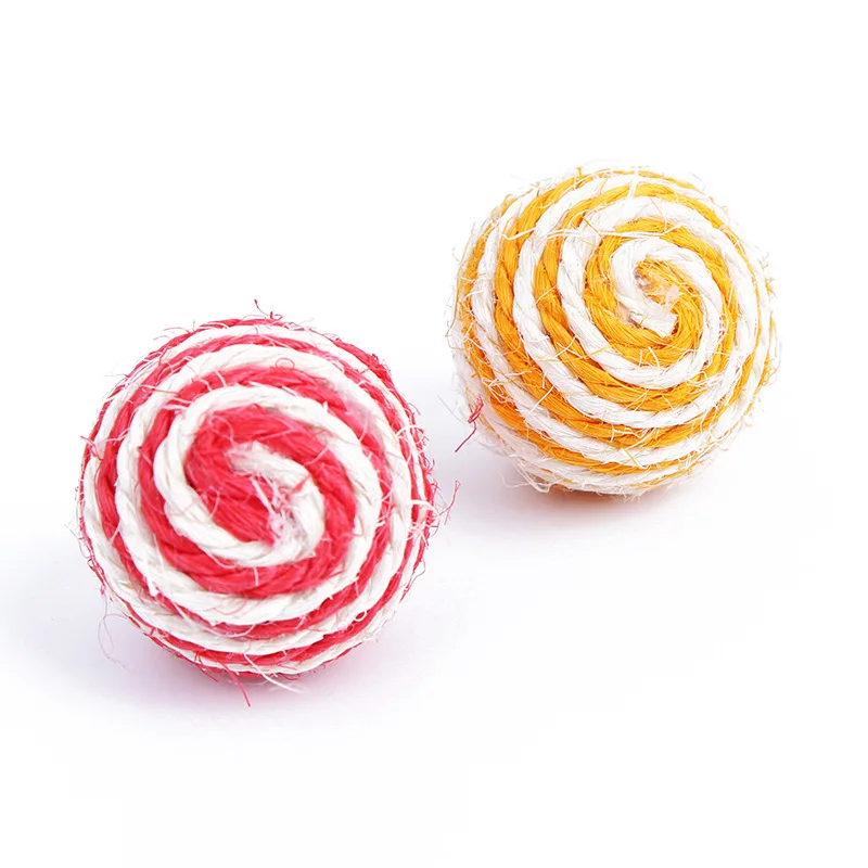 Popular Hot 1 Pc Random Color Pet Cat Kitten Sisal Rope Ball Teaser Rattle Scratch Chewing Catch Playing Toys | Дом и сад