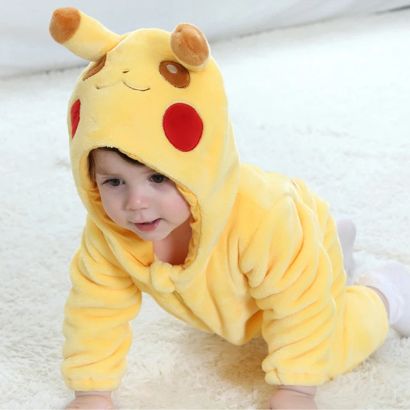 Baby Pokemon Kigurumi Pajamas Clothing Newborn Infant Romper Onesie Animal Anime Costume Outfit Hooded Winter Jumpsuit