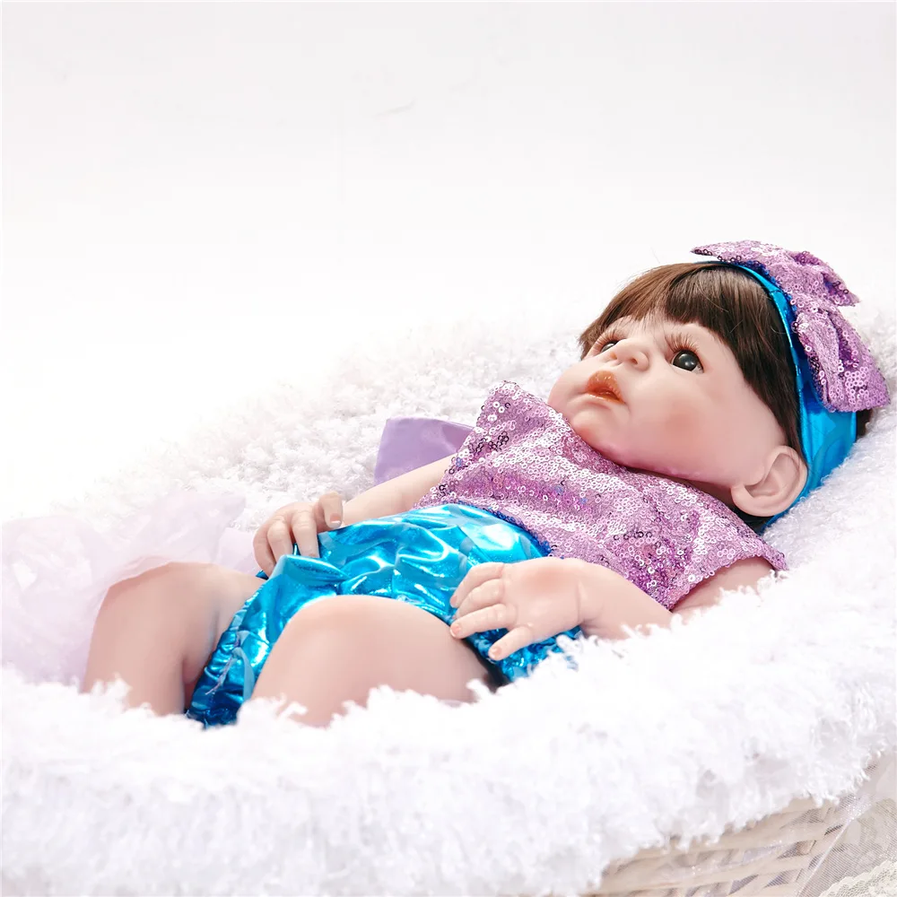 55 см детские куклы реалистичные Bebes Reborn силиконовые игрушки для девочек