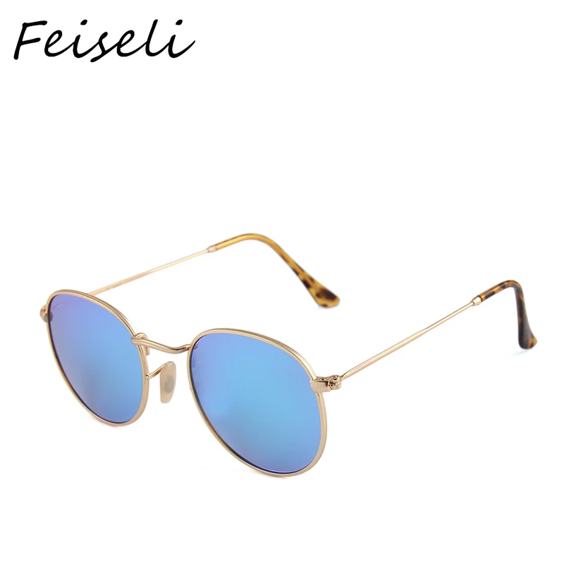 Женские и мужские солнцезащитные очки Feiseli круглые поляризационные зеркальные