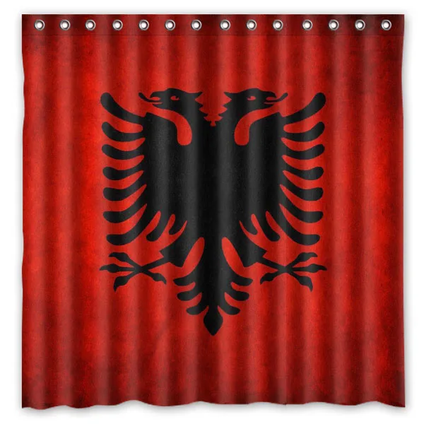 Albania флаг водонепроницаемая занавеска для душа полиэстер ткань ванной купальные