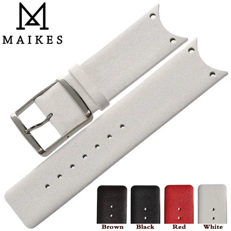 Ремешок для часов MAIKES белый ремешок из натуральной кожи хорошего качества Для CK