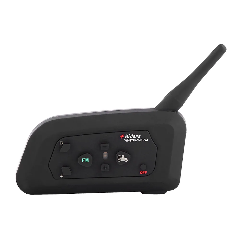1 шт. V4 1200 м Мотоциклетный шлем bluetooth гарнитура 4 всадники BT домофон с FM Радио|bt