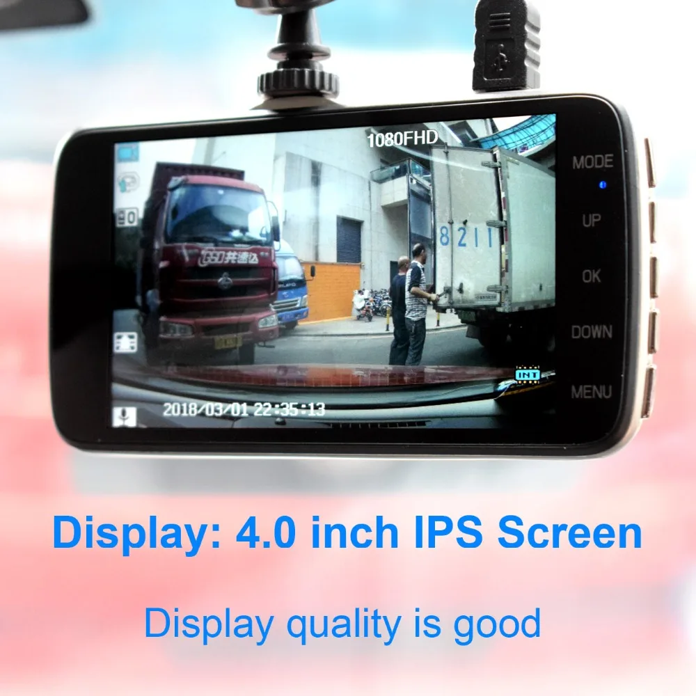 XCGaoon Автомобильный dvr камера двойной объектив ips 4 0 &quotFull HD 1080p видео регистраторы
