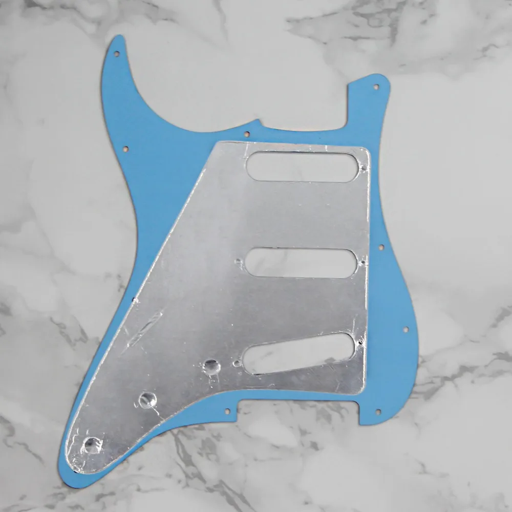 FLEOR 1 шт. зеркальная Гитара Pickguard 11 отверстий Страт гитара sss царапина пластина w/Pickguard винты для FD ST