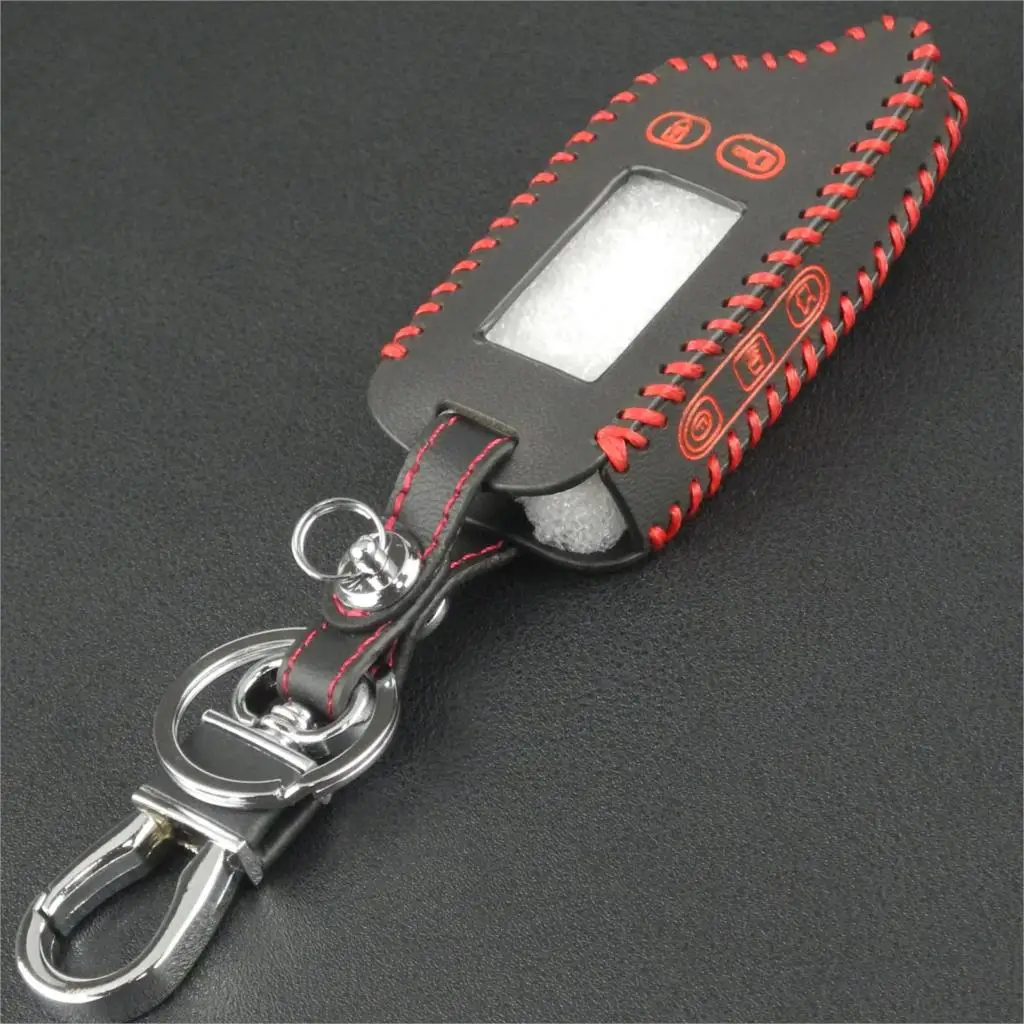 Jingyuqin TW9010 TW9030 кожаный чехол для ключей Tomahawk TW 9010 9030 двухканальная сигнализация ЖК-пульт дистанционного управления брелок ручной работы стиль