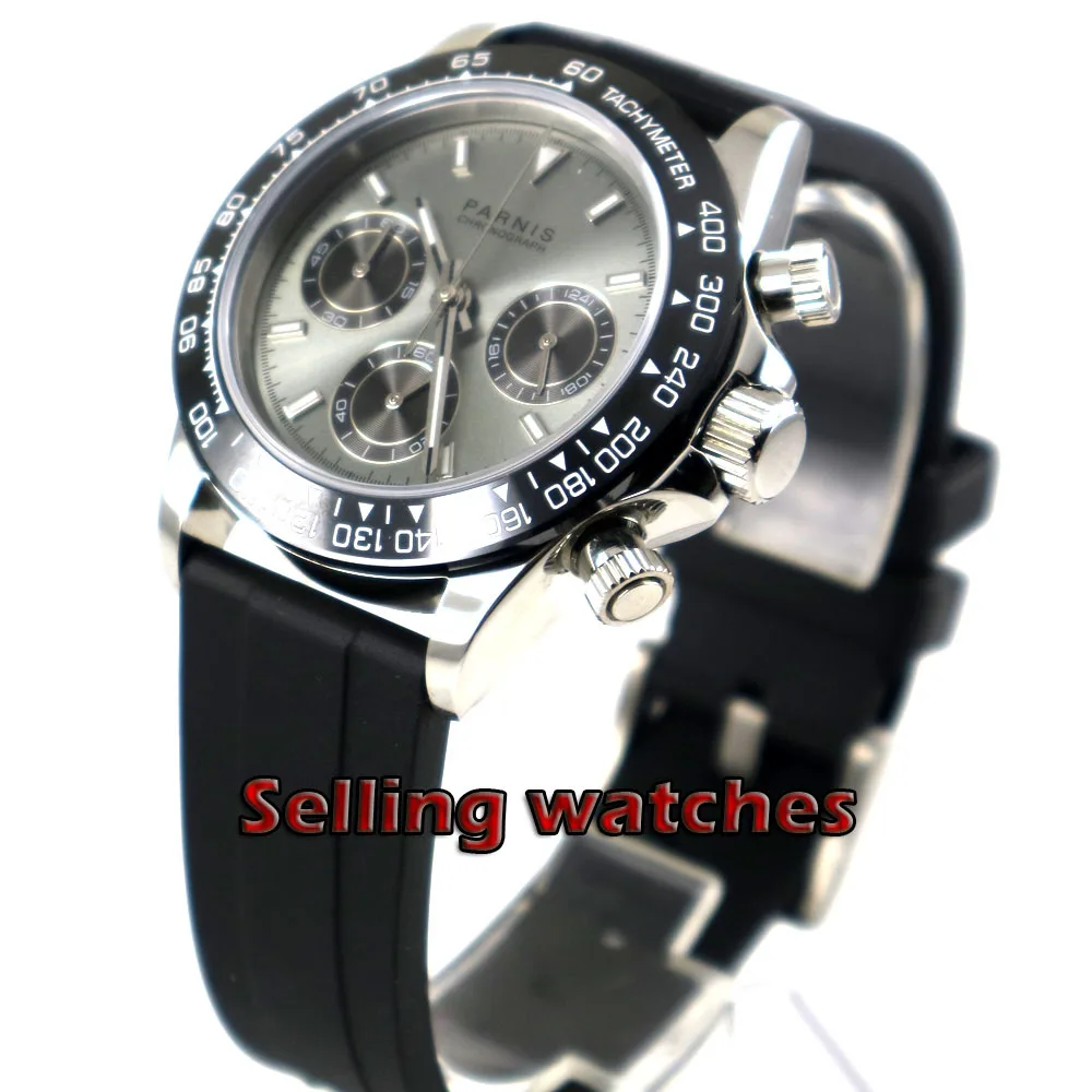 Мужские кварцевые часы с хронографом и стеклом 39 мм|Кварцевые мужские часы| |