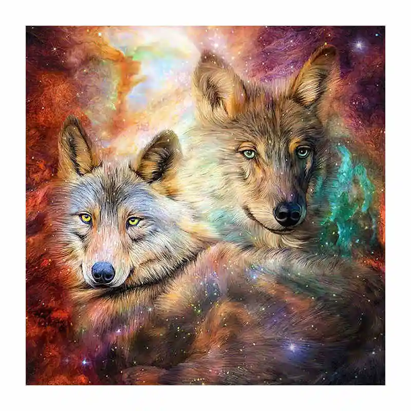 5d Full Square/Round Mosaic Diamond Embroidery colorful wolf diy 3d broderie diamant Accessories wall sticker | Дом и сад