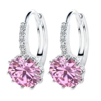925 sterling silver hoop earrings for women wedding engagement austrian crystal fashion jewelry lovers best gift wholesale