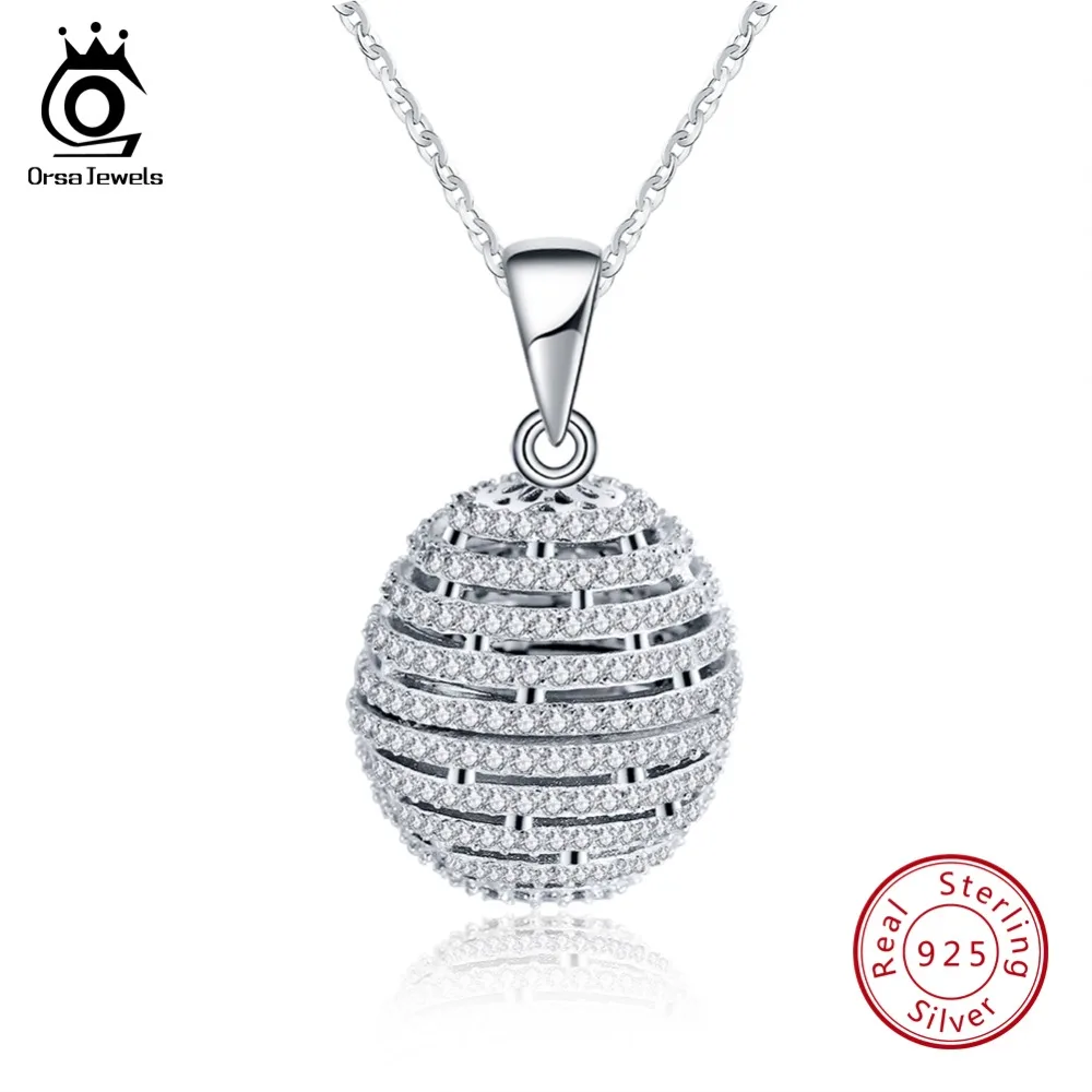 ORSA JEWELS 100% Стерлинговое Серебро 925 пробы ожерелья с кулоном для женщин AAA цирконием