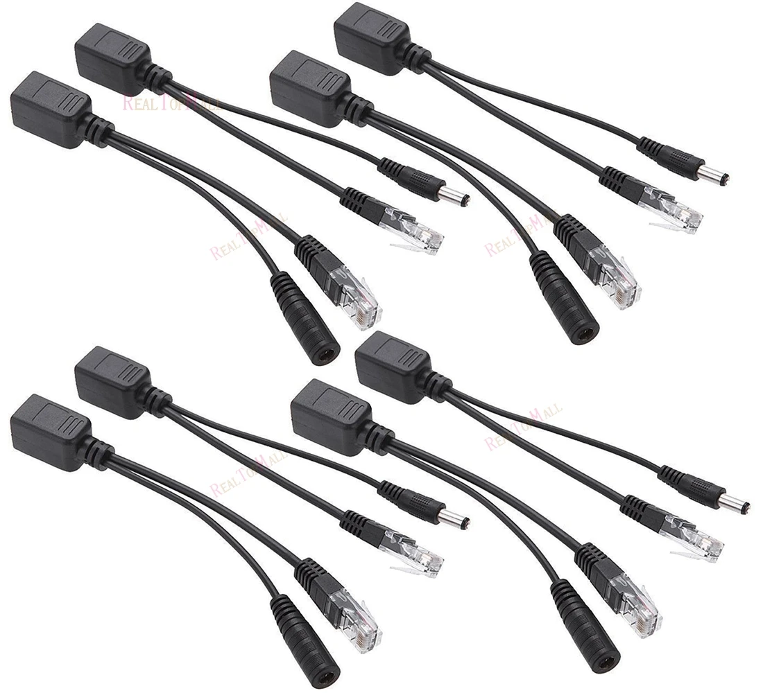 8 шт. (4 пары) кабель Адаптер POE коннекторы Пассивный питания Ethernet PoE адаптер RJ45