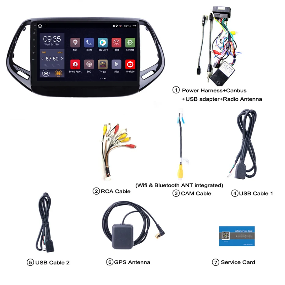 10 1 дюймов 2.5D IPS HD Мульти-сенсорный экран Android8.1 2G RAM 32G ROM NAVI для Jeep Compass 2017-2018 с BT USB WIFI
