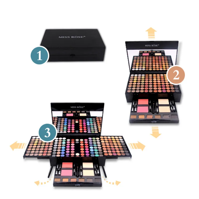 MISS ROSE Brand Shimmer Glitter Matte Eyeshadow Palette Waterproof Eye Shadow Long Lasting Makeup
