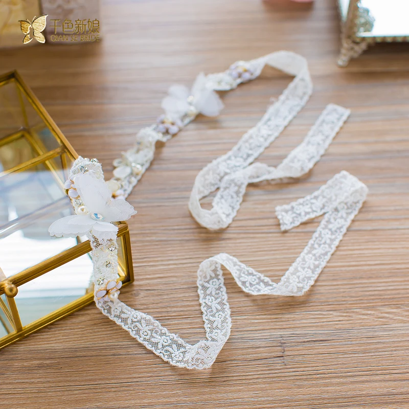 Элегантный Прозрачный Кристалл повязка Свадебный Мягкая Сеть ручной белый