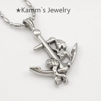 Ожерелье с подвеской в виде Русалочки из нержавеющей стали 316L для мужчин и женщин