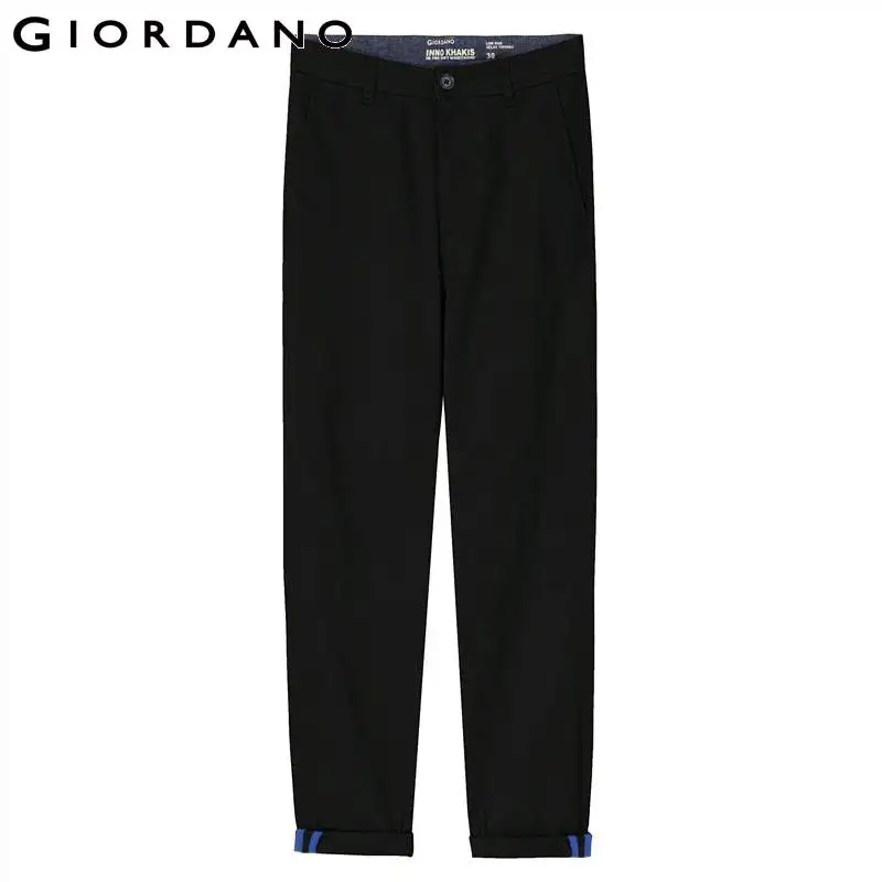 Giordano Для мужчин брюки однотонные ботильоны с бахромой модные Чинос мужской
