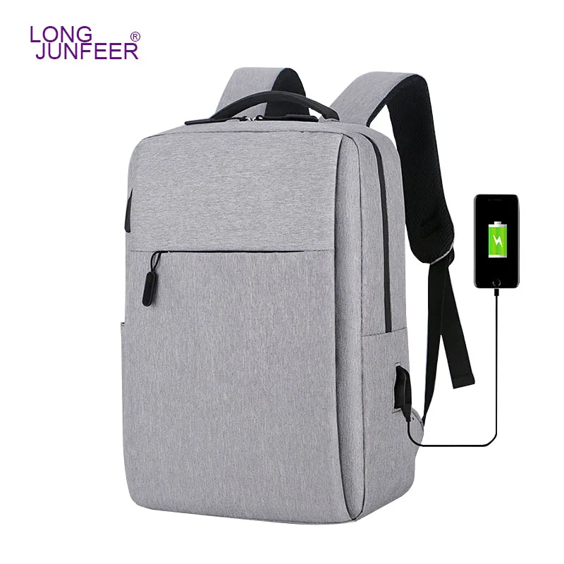 

Casual Solid Color Material Oxford Man's Backpack Multi-functional Large-capacity Student Schoolbag Simple USB travel Bag ZL070