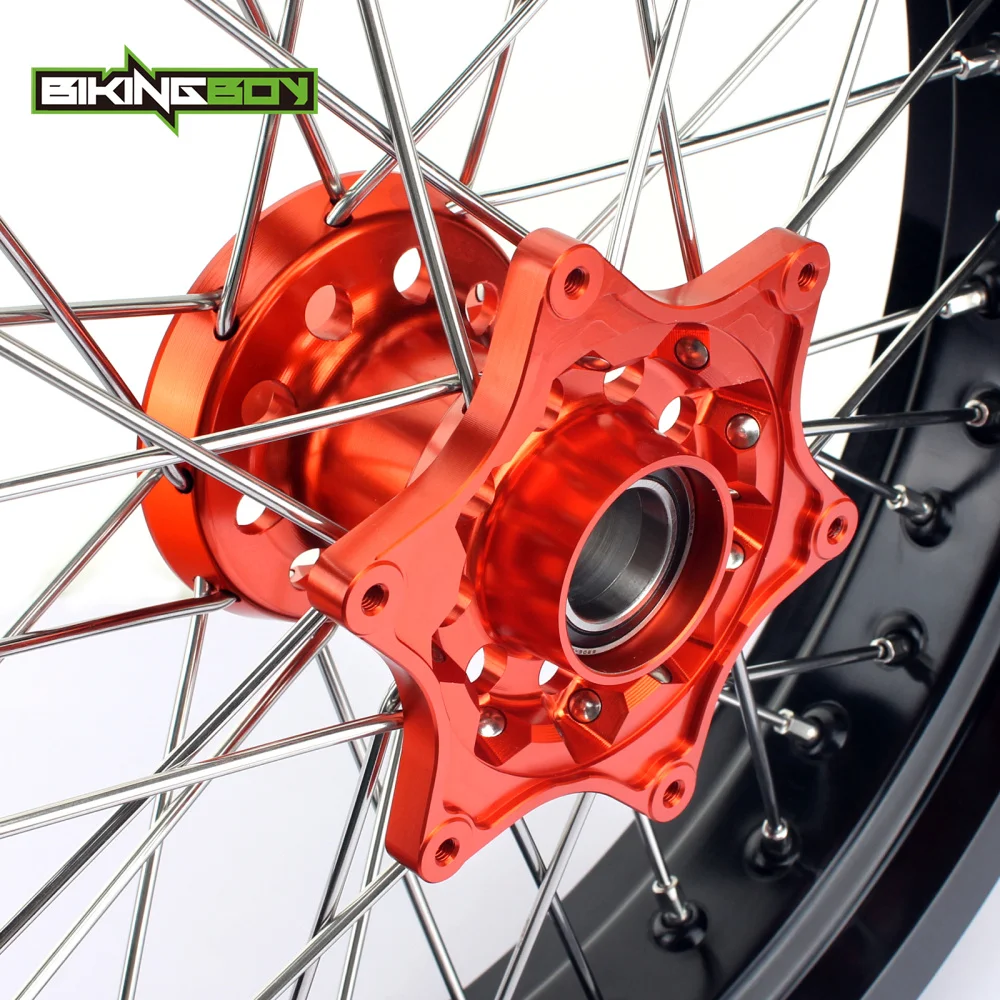 BIKINGBOY 17 &quotSupermoto передний задний обод колеса ступица для KTM SX 150 XC 300 F 250 350 450 15 16 125