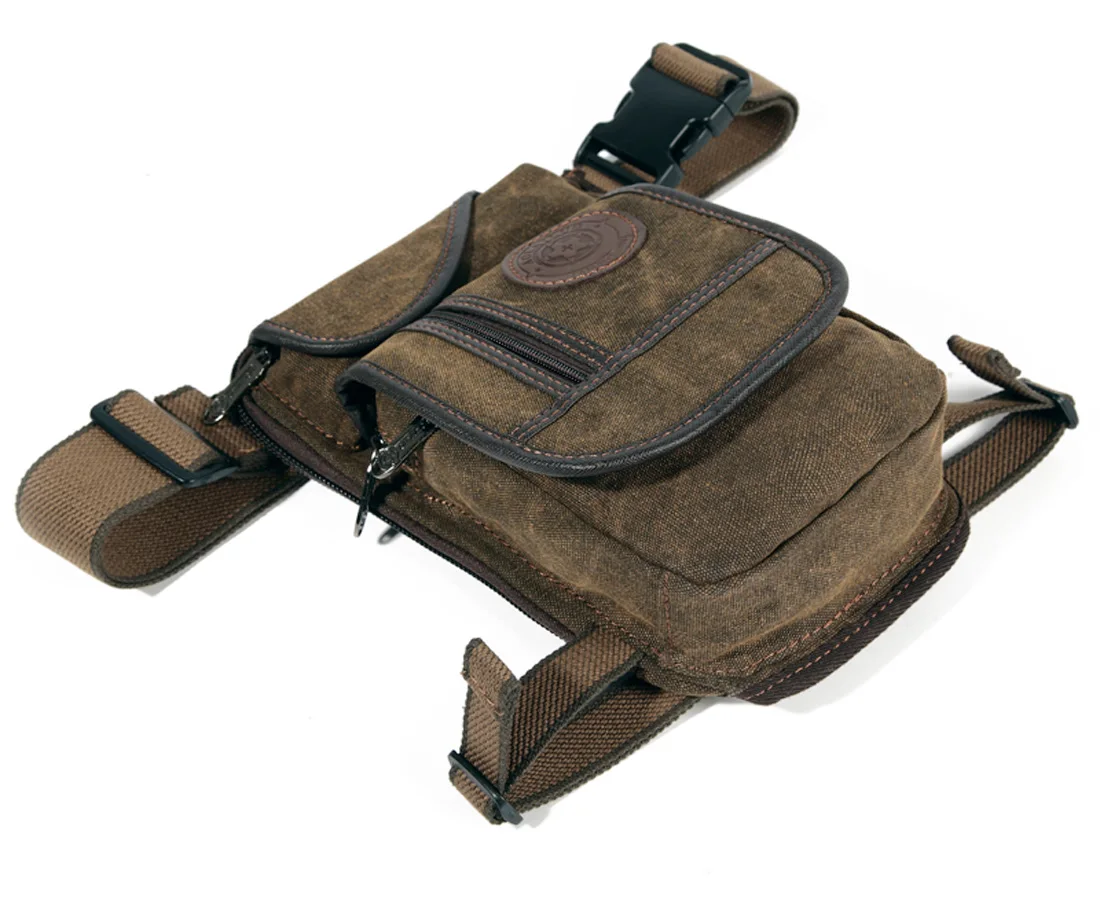 Новые мужские Холст Падения Нога Мешок Талии Fanny Pack Пояс Хип Бум Военная Путешествия Мотоцикл многоцелевой Посланник плечо Сумки