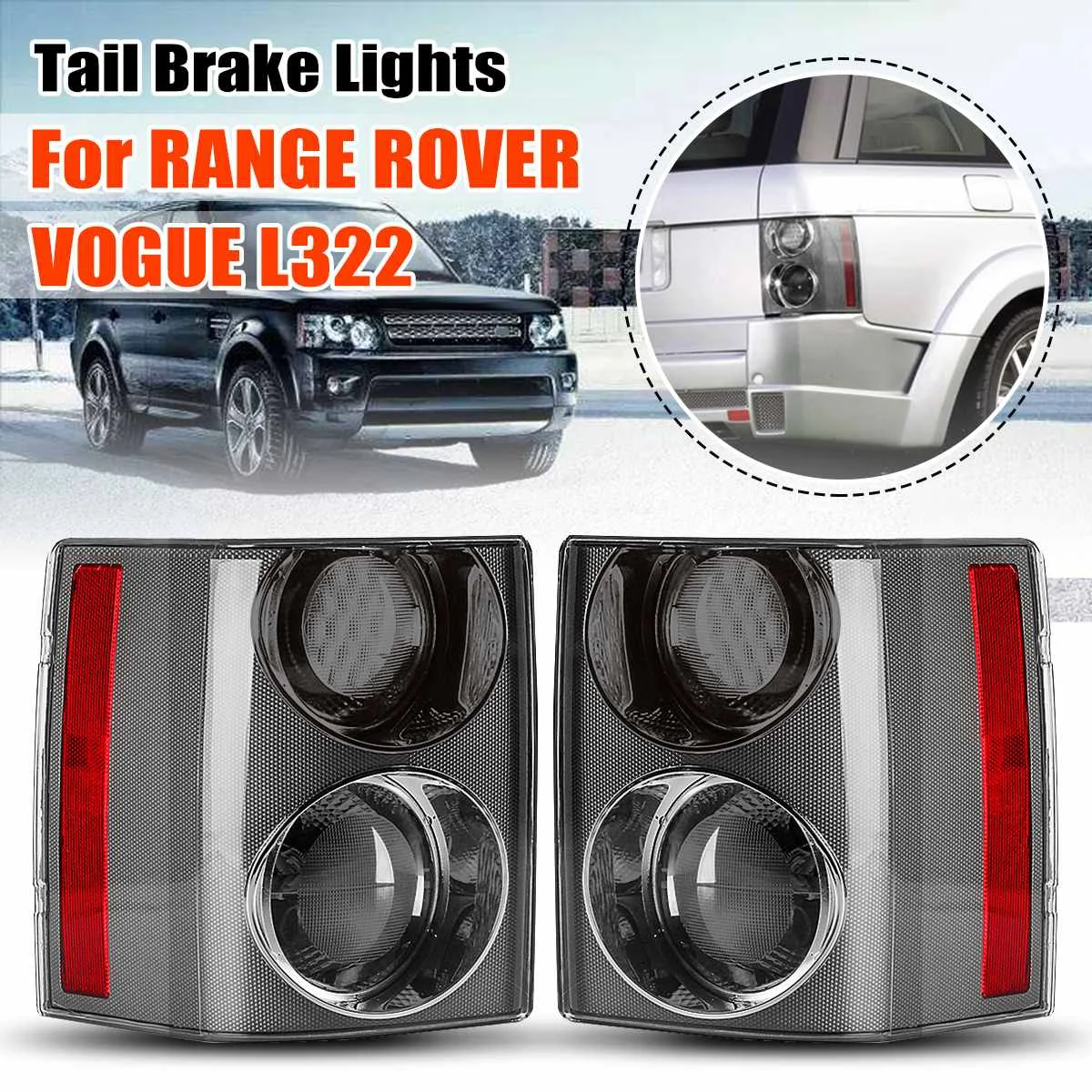 Автомобильный задний светильник для Land Rover Range Rover Vogue L322 2002-2009 задний тормозной фонарь черный левый правый задний без Аксессуары для ламп