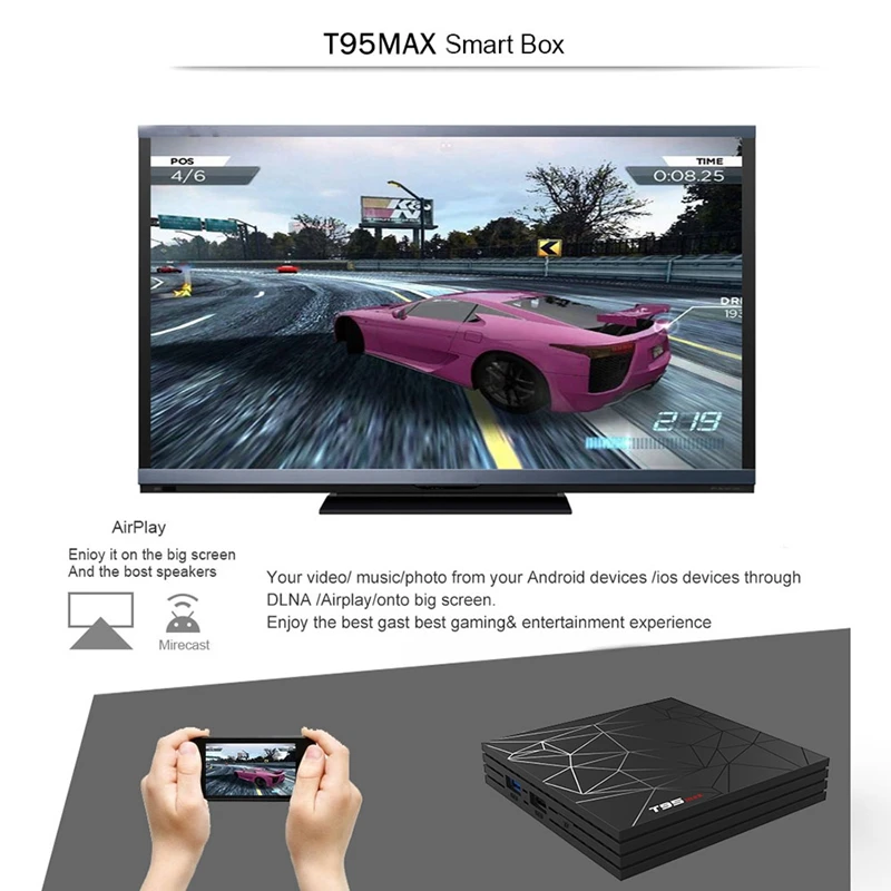 Android 9 0 Tv Box T95 Max Smart Allwinner H6 Quad Core 6K Hdr 2 4 Ghz Wifi G Oogle Player T95Max телеприставка (вилка