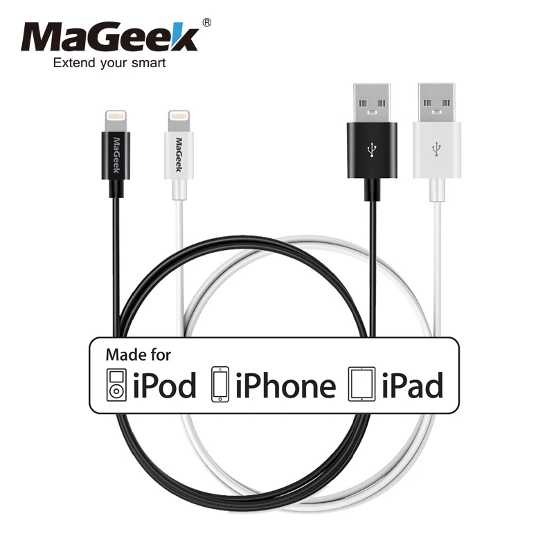 Мобильный телефон MaGeek [2 шт.] кабель Lightning USB сертифицированный MFi для iPhone Xs Max X 8 7 6